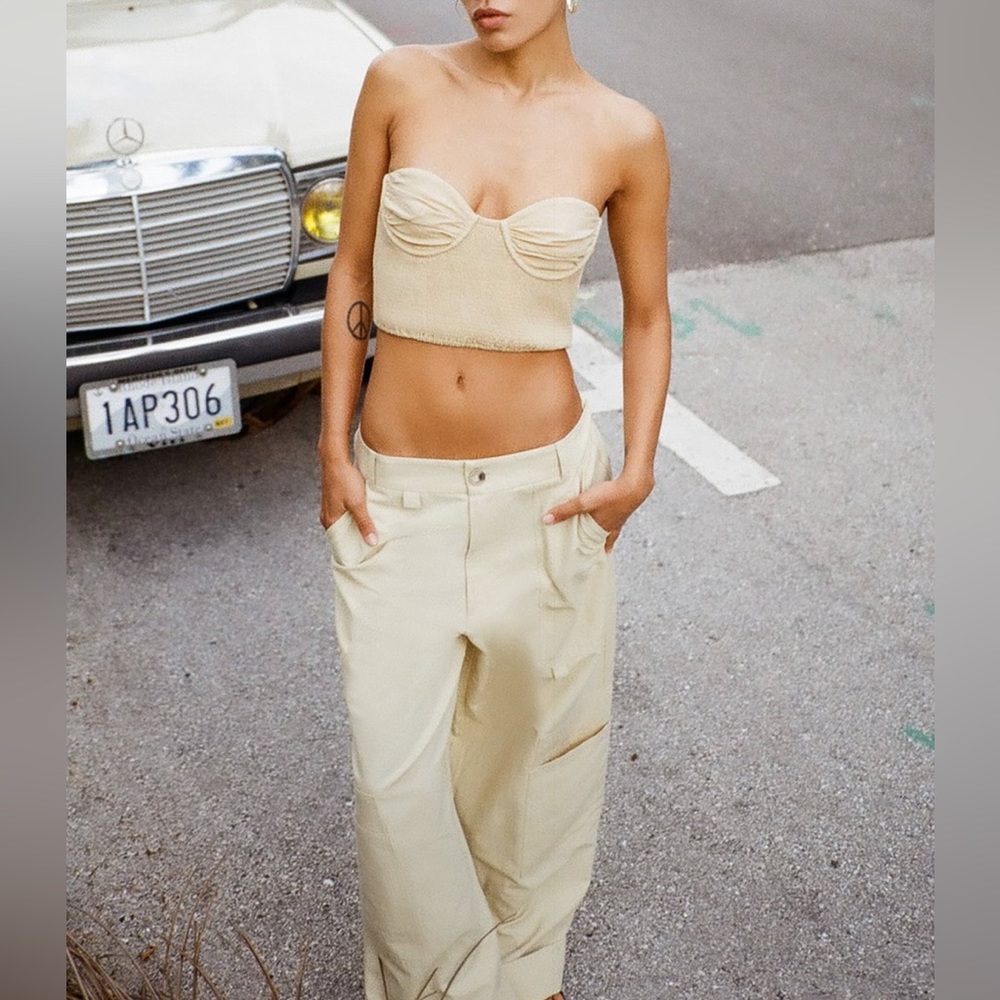 Zara cream strapless top